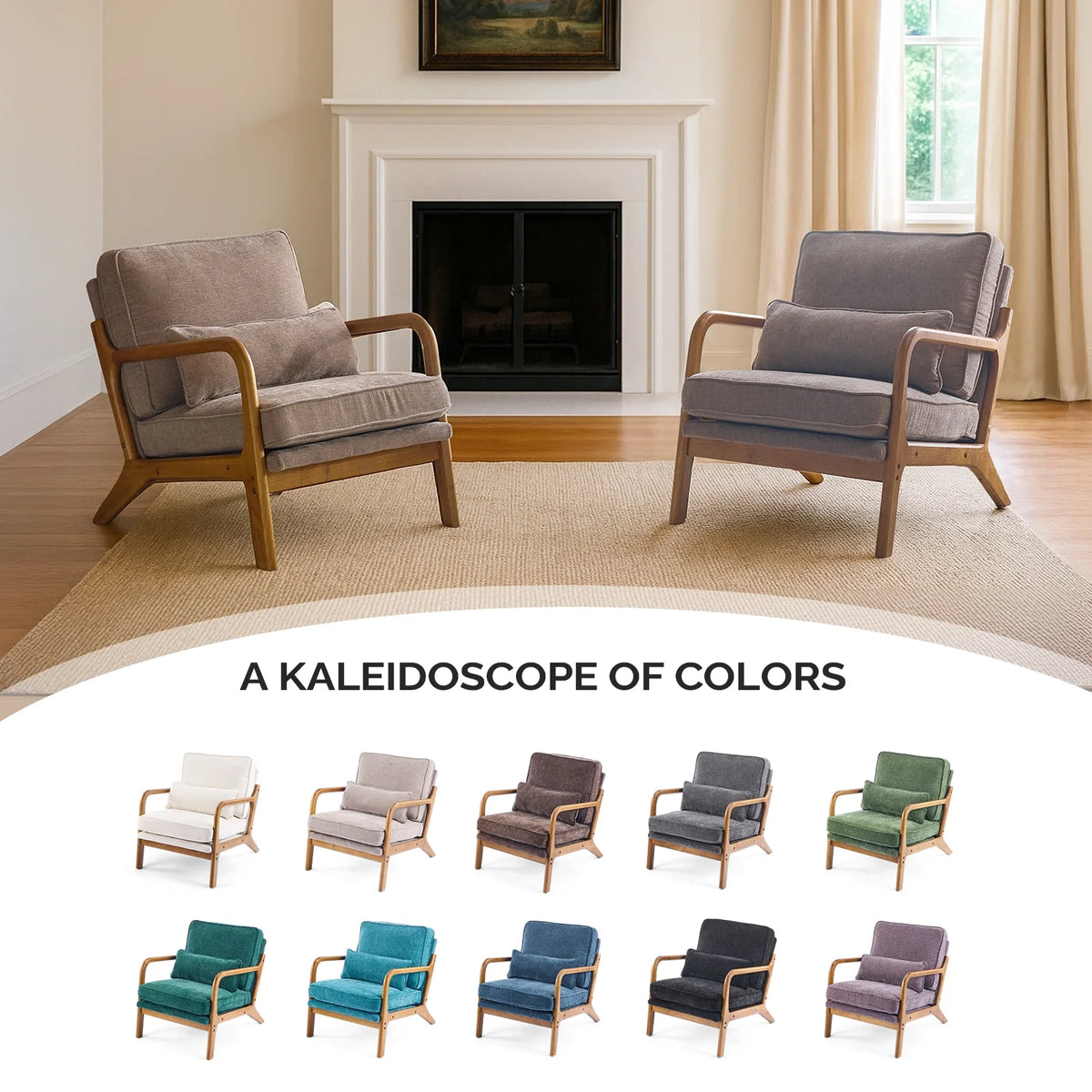 Ktaxon Accent Chair Corduroy Upholstered Armchair, Reading Club Chair with Pillow and Solid Wood Frame for Living Room Bedroom Furniture Off White