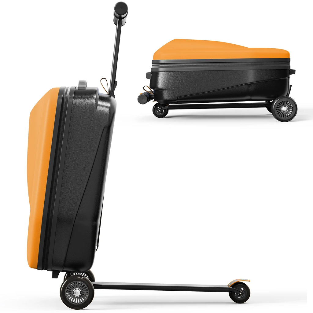 TABU Scooter Luggage for Kids & Adults, Carry on Luggage with Wheels for Kids Ages 6-15,Blue