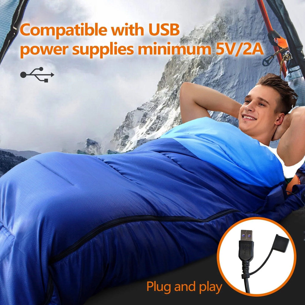 Heated Sleeping Bag Waterproof Lightweight Sleeping Bag for Camping Backpacking