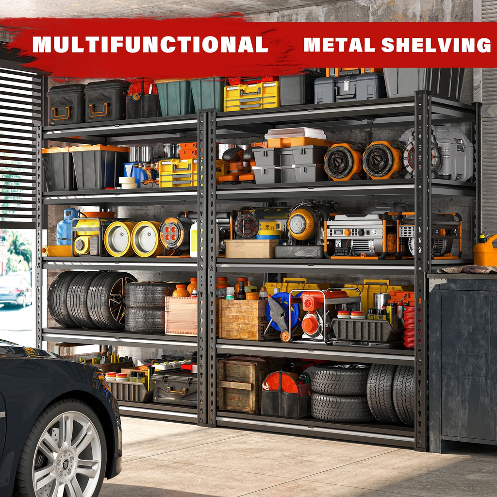 REIBII 3000 LBS Heavy Duty Storage Shelf for Garage Storage 72" Adjustable Metal Shelving Rack