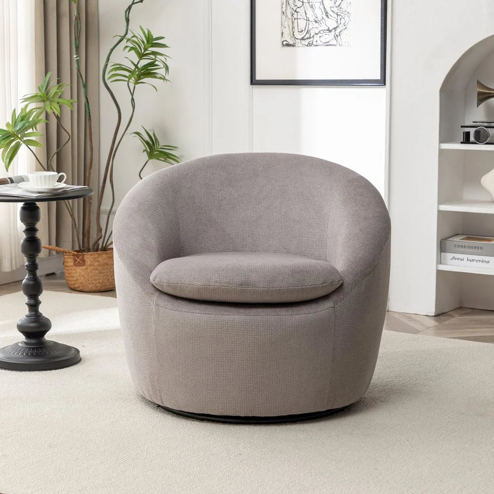 Roundhill Furniture Winnie Modern Barrel Chair, 360 Swivel