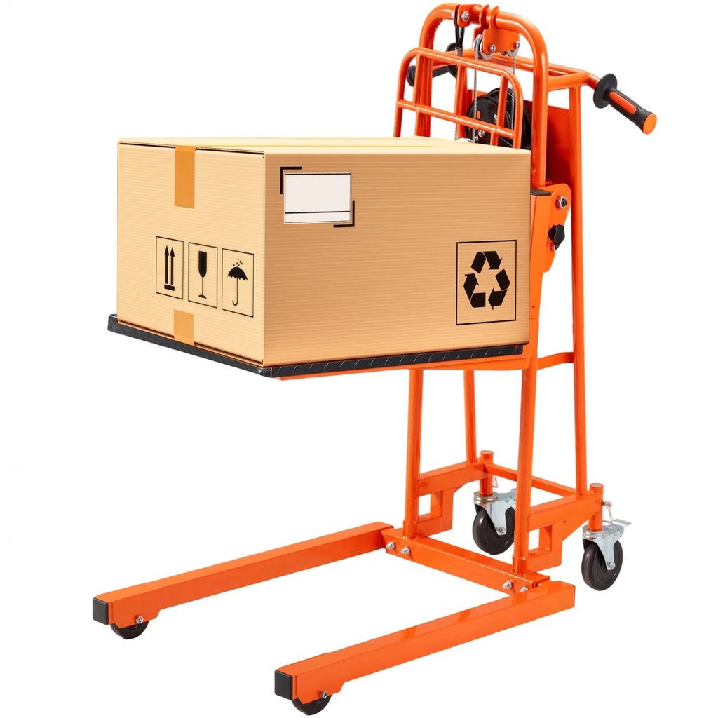 AECOJOY Hydraulic Material Lift Pallet Truck 500 Lbs,Lift Table Cart,32" Max Lift Height Pallet Truck Jack with Lockable Swivel Casters Ideal for Warehouse, Workshop and Garage Use