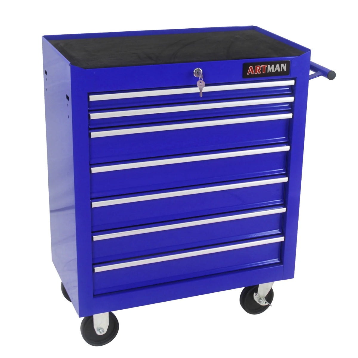 7-Drawer Rolling Tool Chest, Metal Tool Storage Organizer Cart with Locking System and Wheels, Multifunctional Mechanic Tool Cart for Garage, Warehouse, Workshop, Repair Shop, Red