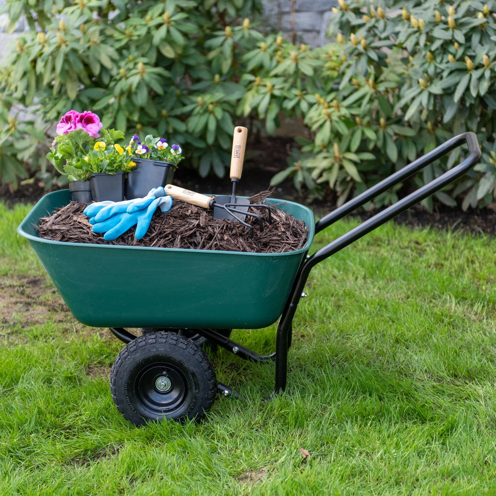 Garden Star Dual-Wheel, Poly Tray Garden Barrow Wheelbarrow