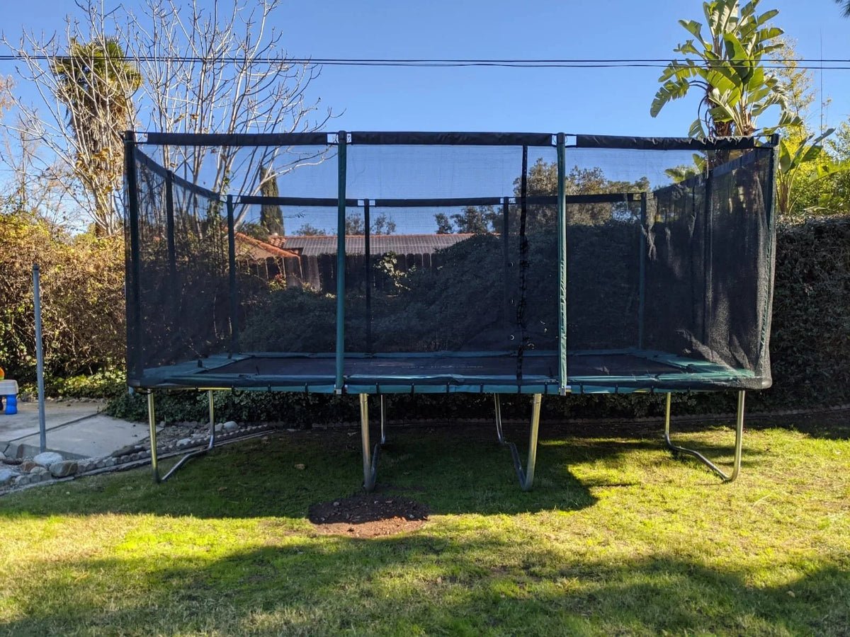 Galactic Xtreme 10x17 FT Outdoor Rectangle Trampoline with Net Enclosure 750Lbs Heavy Weight Jumping Capacity - Outdoor Gymnastics Trampolines for Adults and Kids