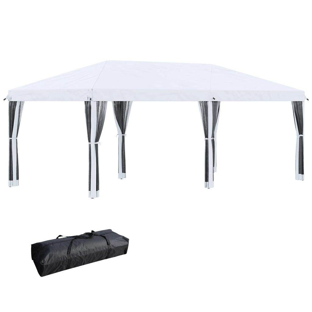 10' x 20' Pop Up Canopy Tent with Netting Heavy Duty Instant Sun Shelter Large Tents for Parties with Carry Bag for Outdoor Garden Patio