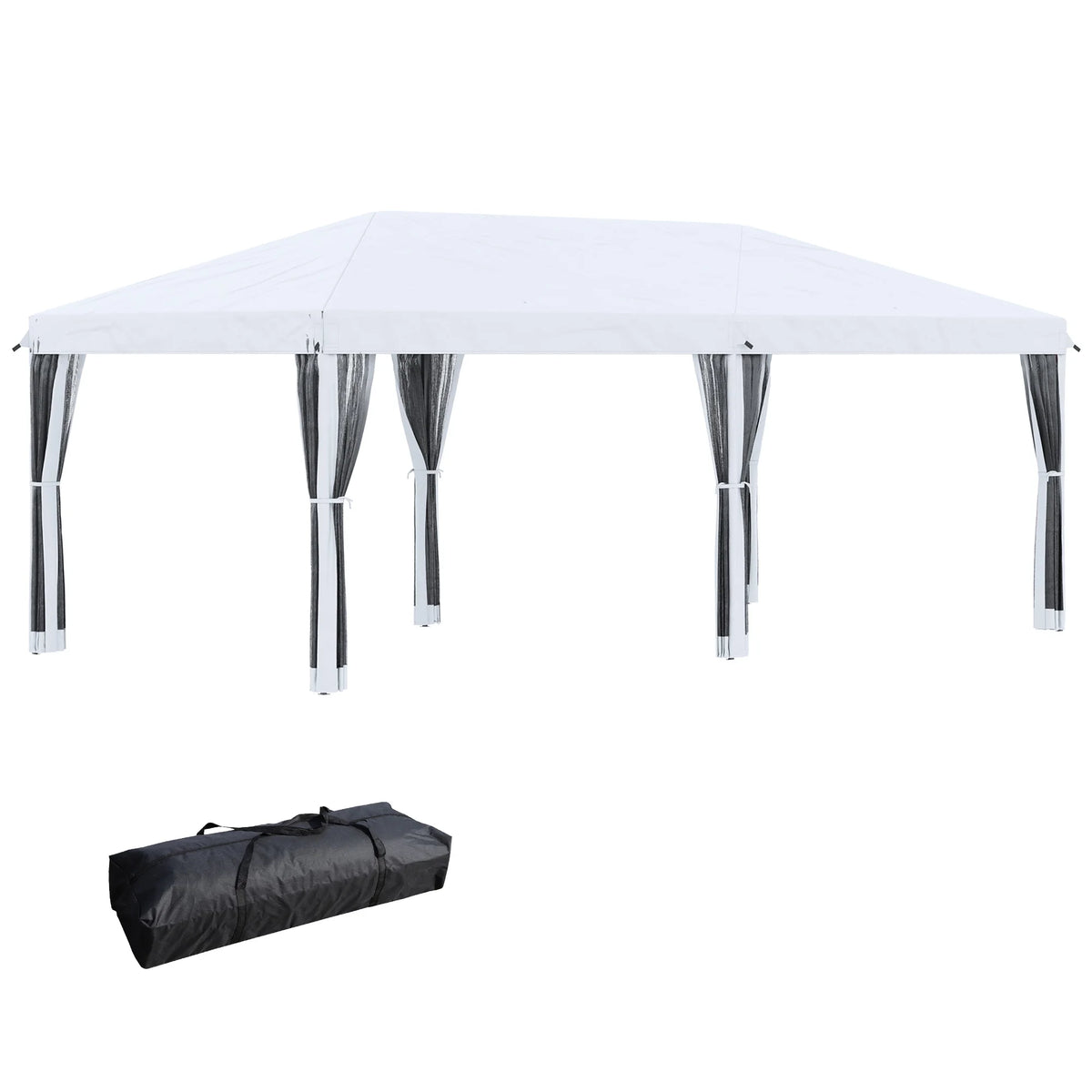10' x 20' Pop Up Canopy Tent with Netting Heavy Duty Instant Sun Shelter Large Tents for Parties with Carry Bag for Outdoor Garden Patio