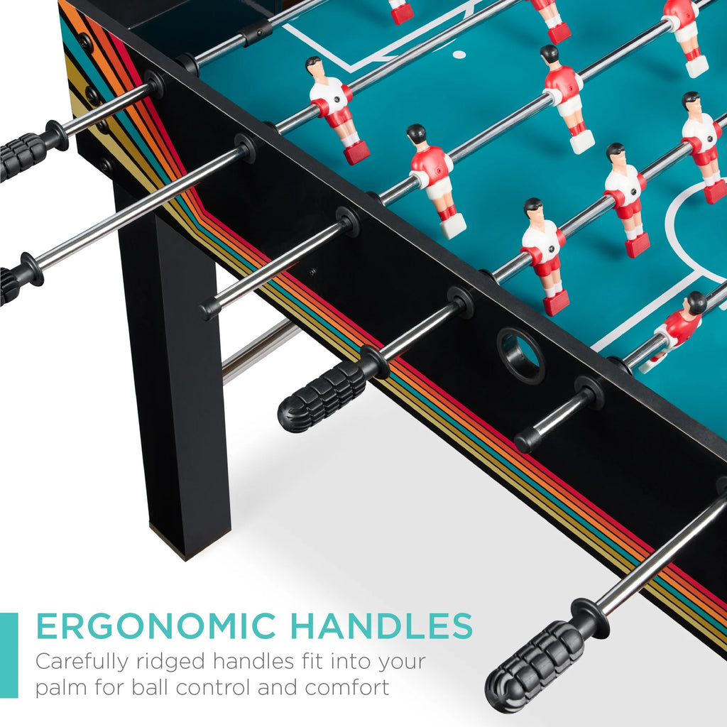 Best Choice Products 48in Competition Sized Foosball Table for Home, Game Room w/ 2 Balls, 2 Cup Holders - Light Brown