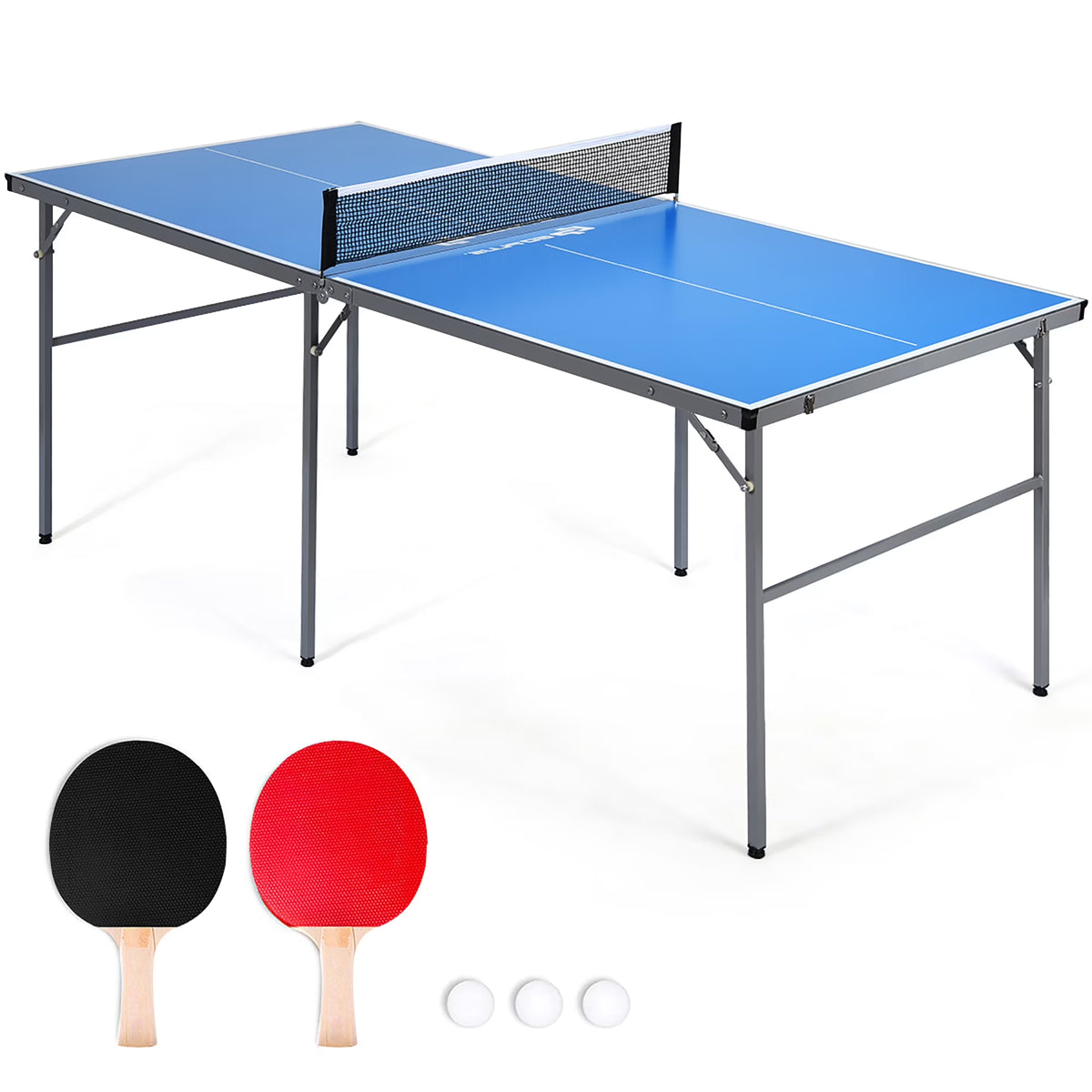 Goplus 6 x3 Portable Tennis Ping Pong Folding Table w/Accessories Indoor Outdoor Game