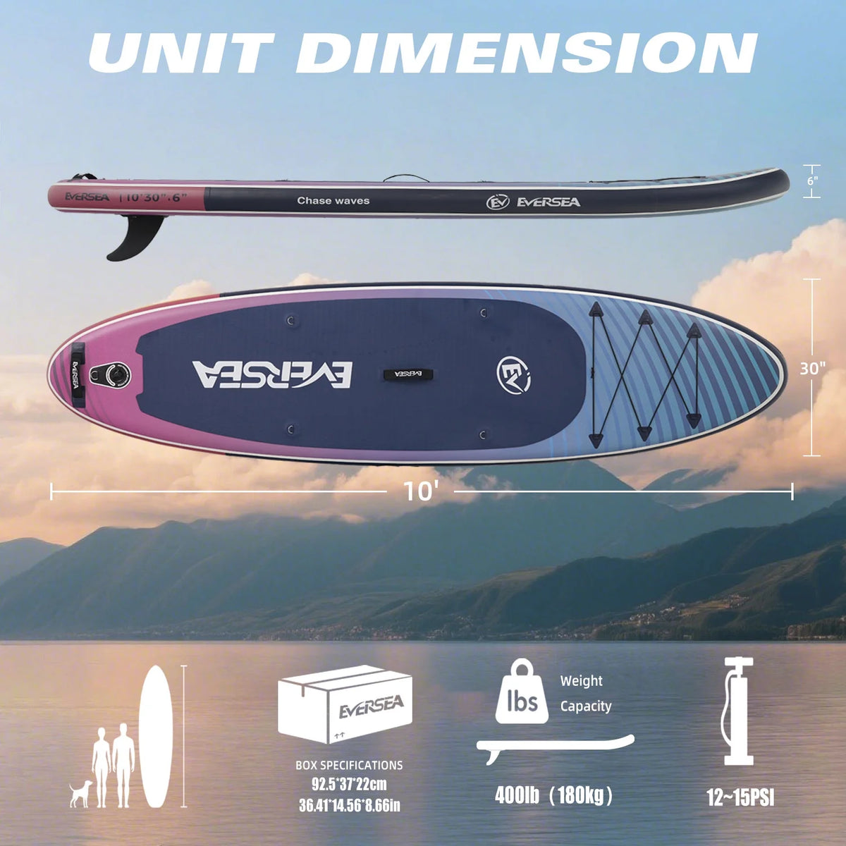 MSEASFREE 10' Inflatable Stand up Paddle Board,with Premium SUP Paddle Board Accessories,Non-Slip Comfort Deck for Youth & Adults