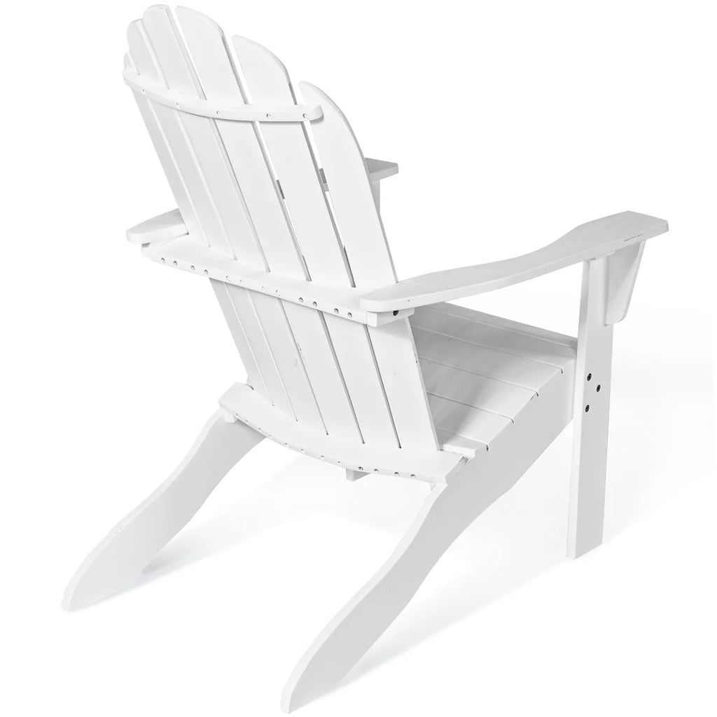 Costway Outdoor Adirondack Chair Accent Chair Solid Wood sturdy Patio Garden Deck Furniture Gray