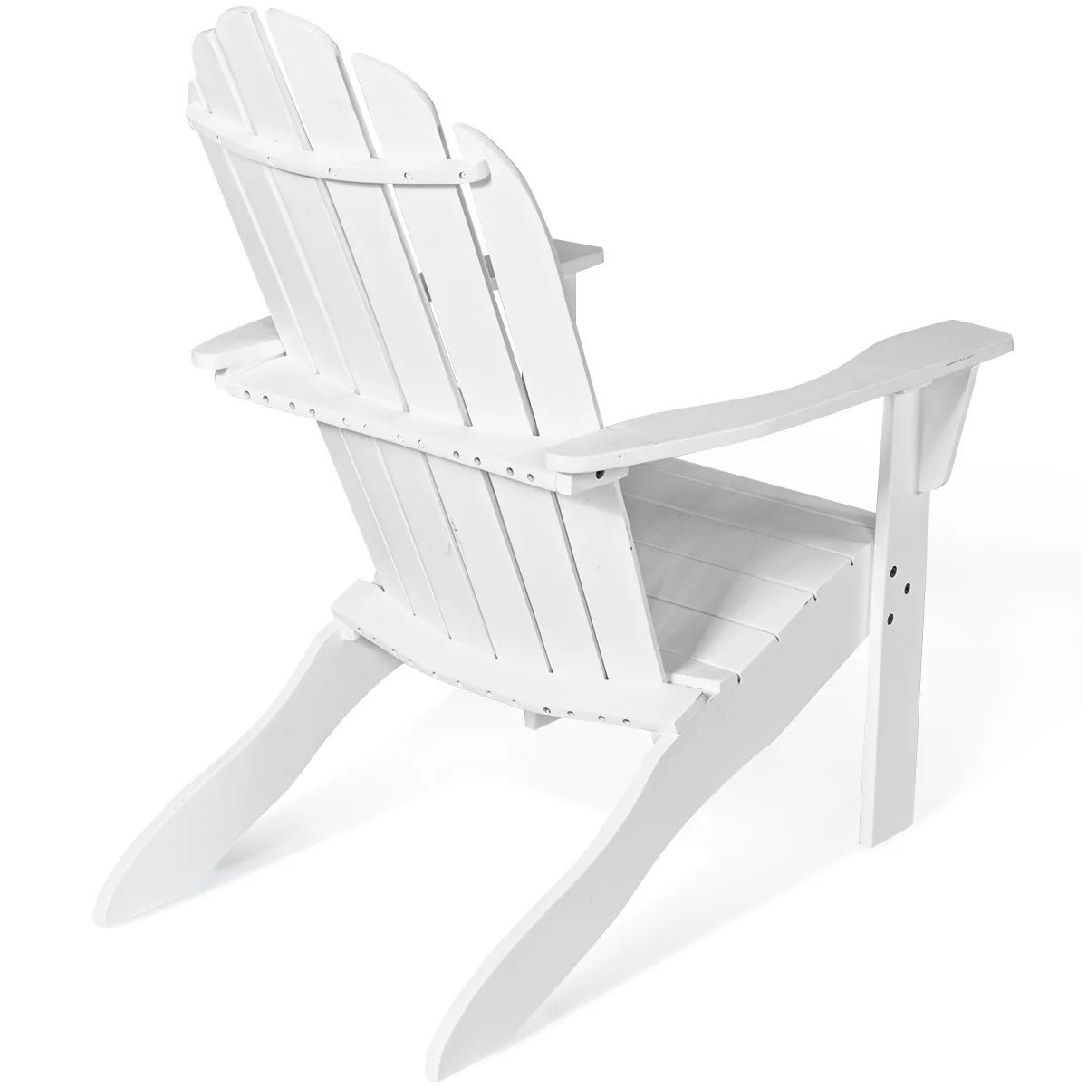 Costway Outdoor Adirondack Chair Accent Chair Solid Wood sturdy Patio Garden Deck Furniture Gray
