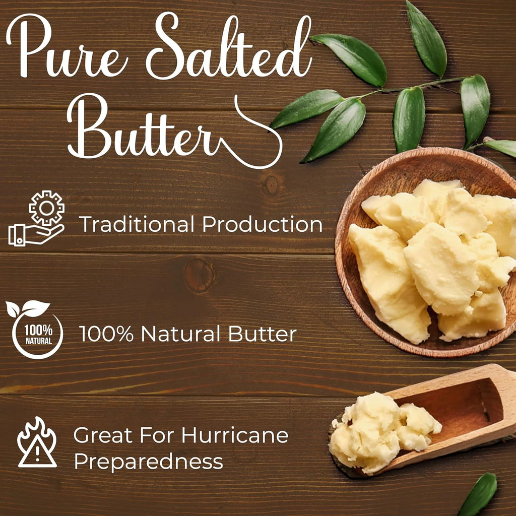 Beurdell Canned French Butter ?100% Natural Salted Pasteurized Real Butter | Long Shelf Life Emergency Survival Food | Great for Cooking, Baking, RV & Camping | Pull Top Lid | Pack of 24 | France