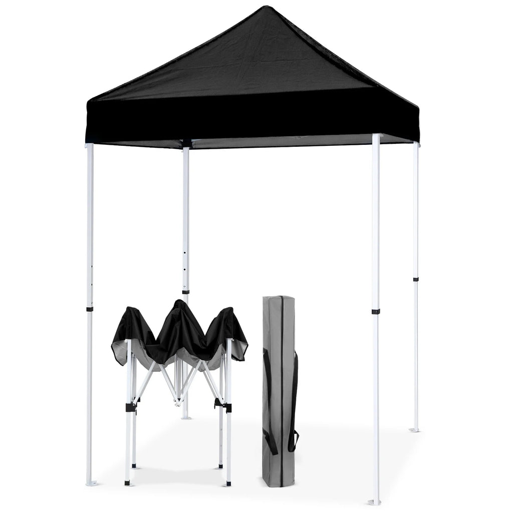 EAGLE PEAK 5x5 Pop Up Canopy Tent Instant Outdoor Canopy Easy Set-up Straight Leg Folding Shelter（Blue）