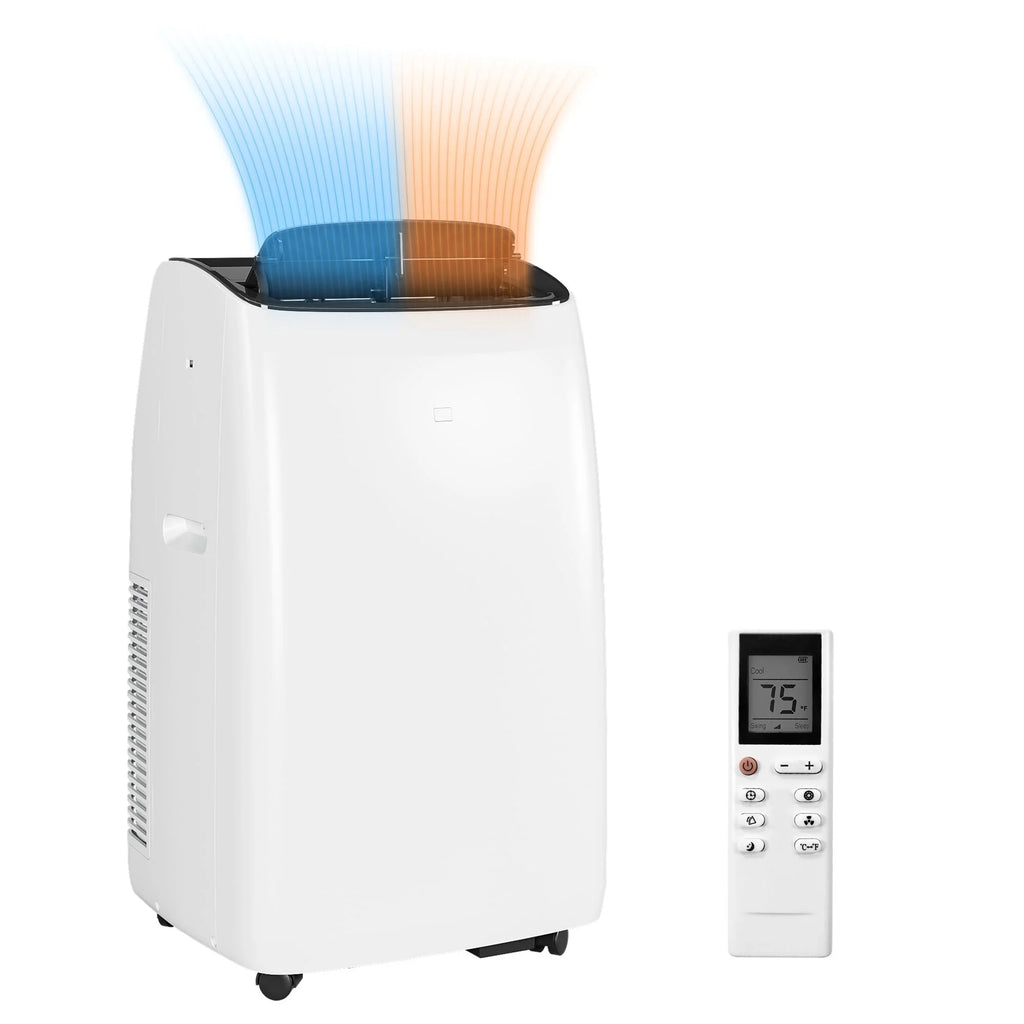 14000 BTU Inverter Air Conditioner for Rooms up to 750 Sq. Ft, 4-in-1 Portable AC Unit, Cooler, Heater, Dehumidifier & Fan, Sleep Mode 42dB, Dual Hose Portable AC with Window Kit & Remote Control