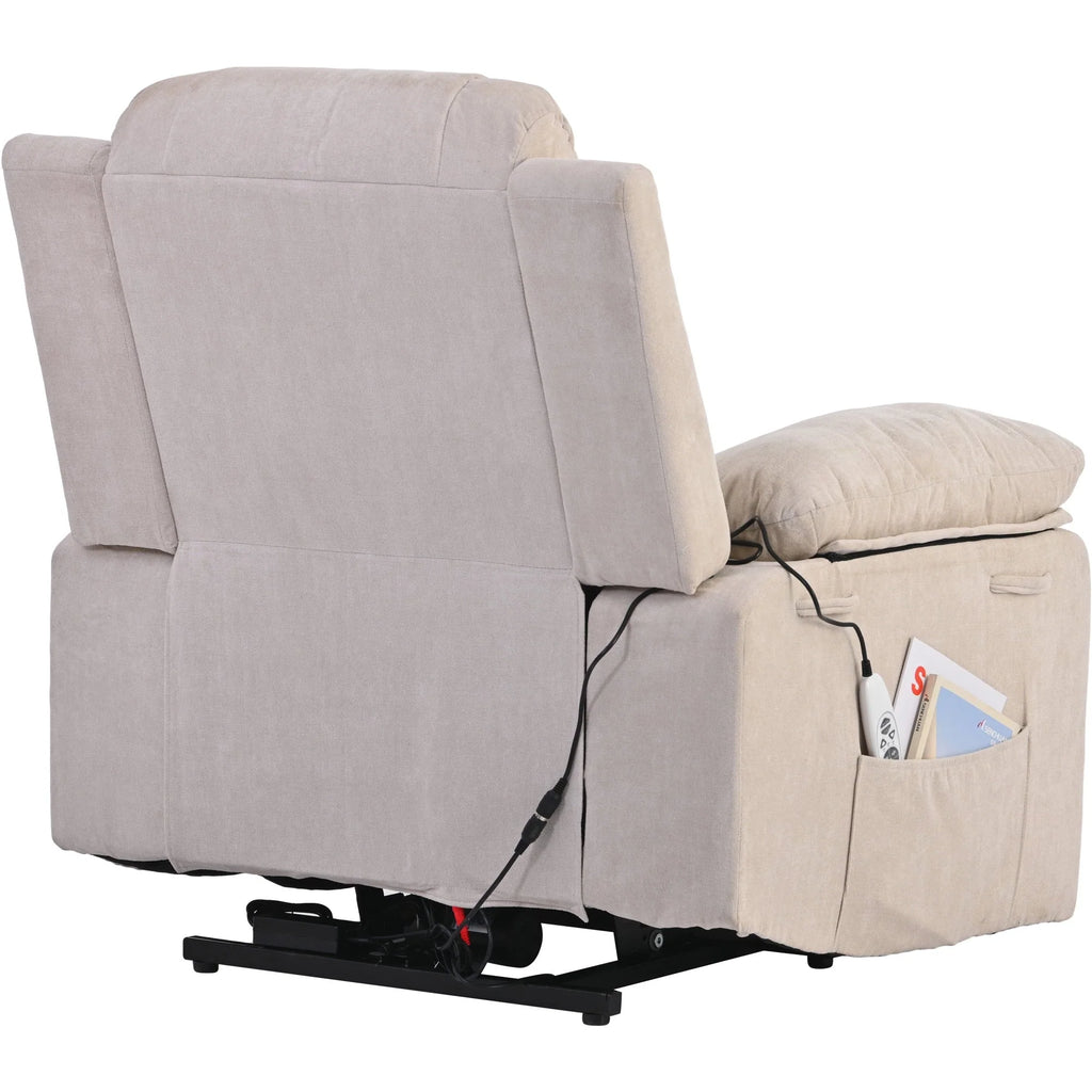 Aukfa Power Lift Massage Recliner Chair with Heat,Single Sofa Chairs for Living Room,Beige