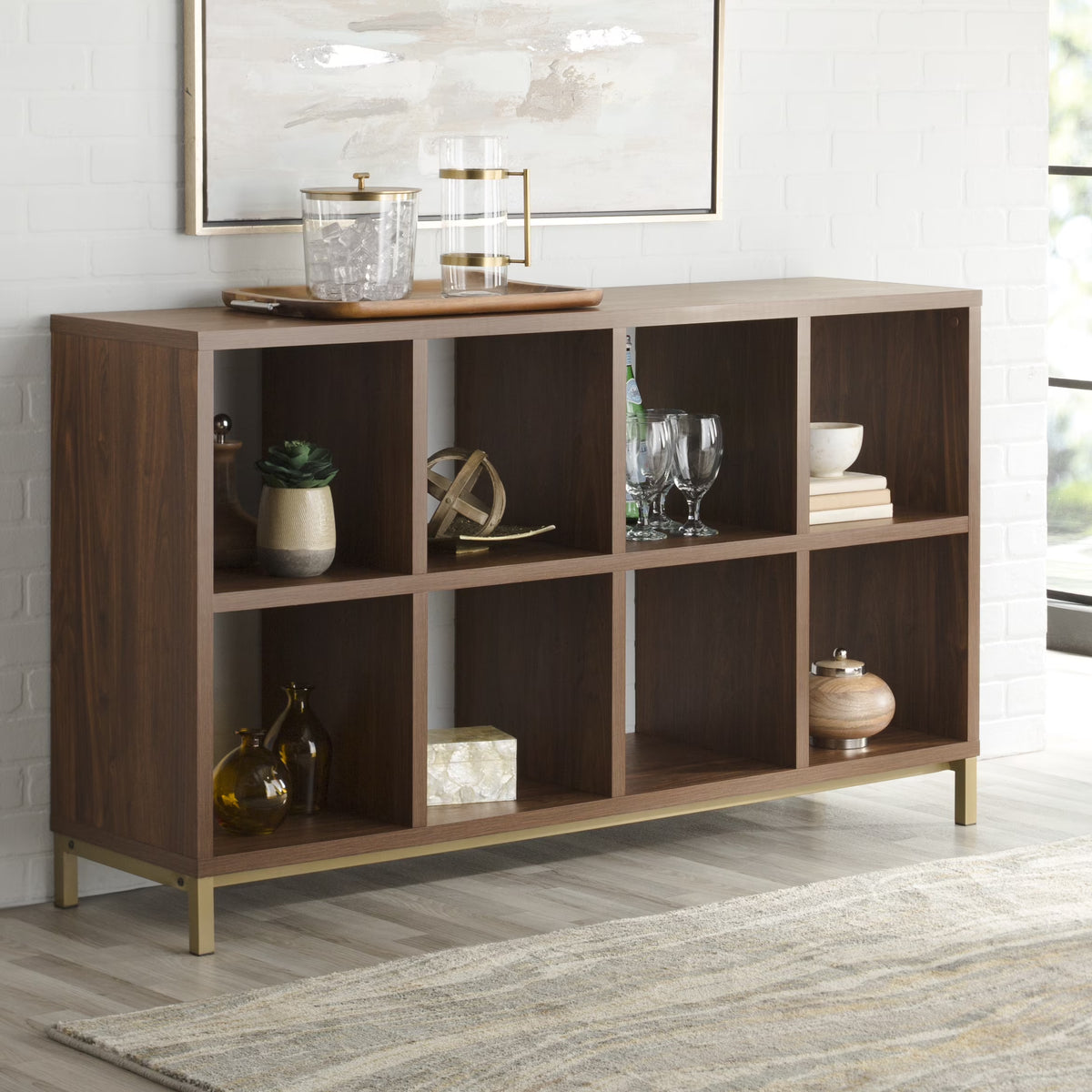 Better Homes & Gardens 8-Cube Organizer with Metal Base, Espresso