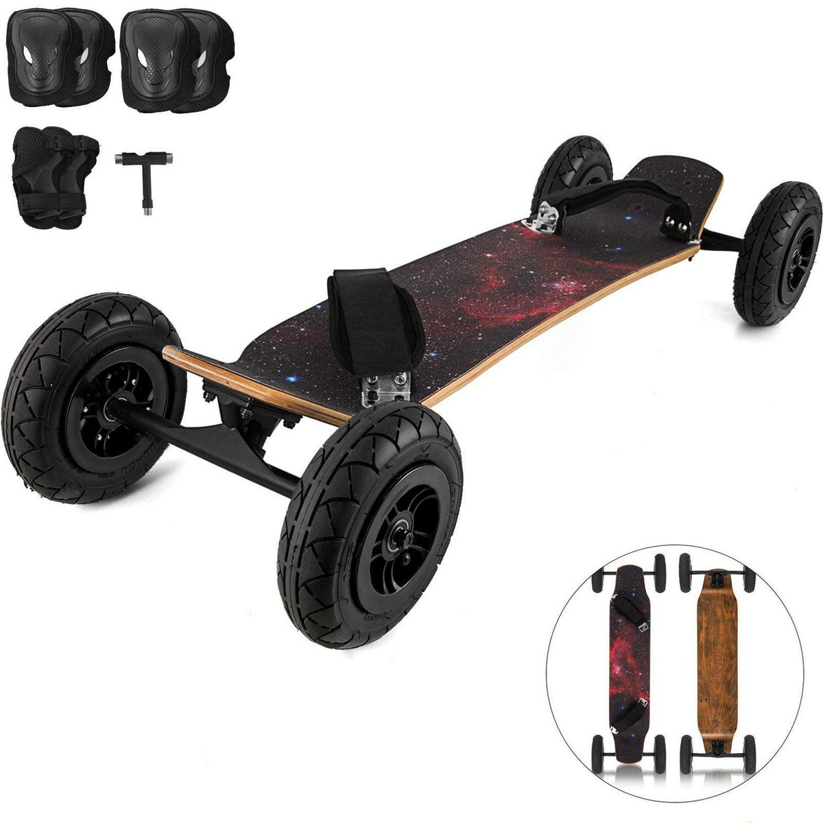 VEVOR Skateboard 37”L. All Terrain Longboard with 95A Shock Absorber. 8 Layer Maple Deck Offroad Skateboard for Kids Teens Beginners Pros
