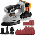 Cordless Detail Sander: Multi-Function Mouse Sander Electric Sander Tool Palm Sanders with Dust Collector, 3 Additional Attachments&12pcs Sandpapers for Home Decoration