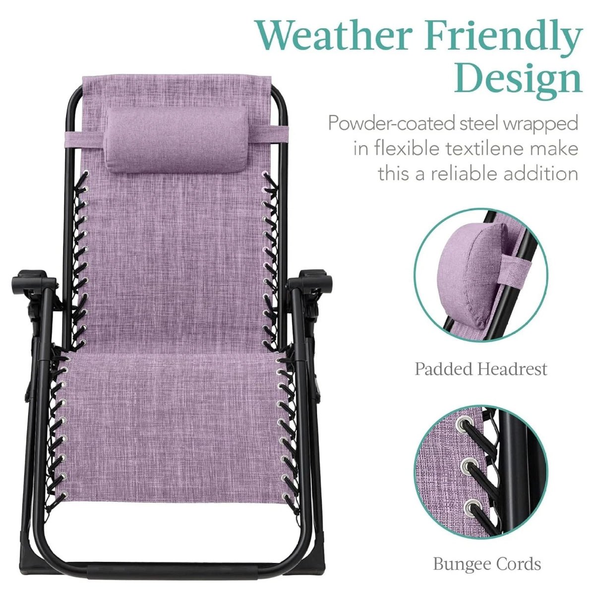 Oversized Chair, Folding Outdoor Patio Recliner, XL Anti Gravity Lounger w/Removable Cushion, Cup Holder, Side Tray, 350lb Capacity - Taupe