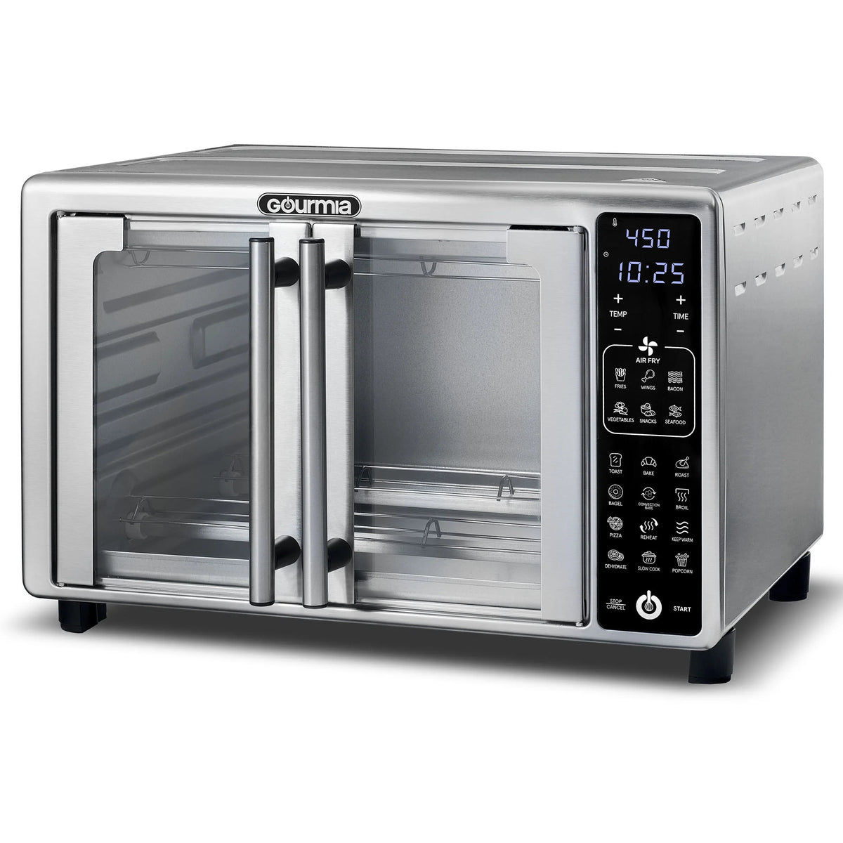 New Gourmia 6-Slice Digital Toaster Oven Air Fryer with 19 One-Touch Presets, Stainless Steel