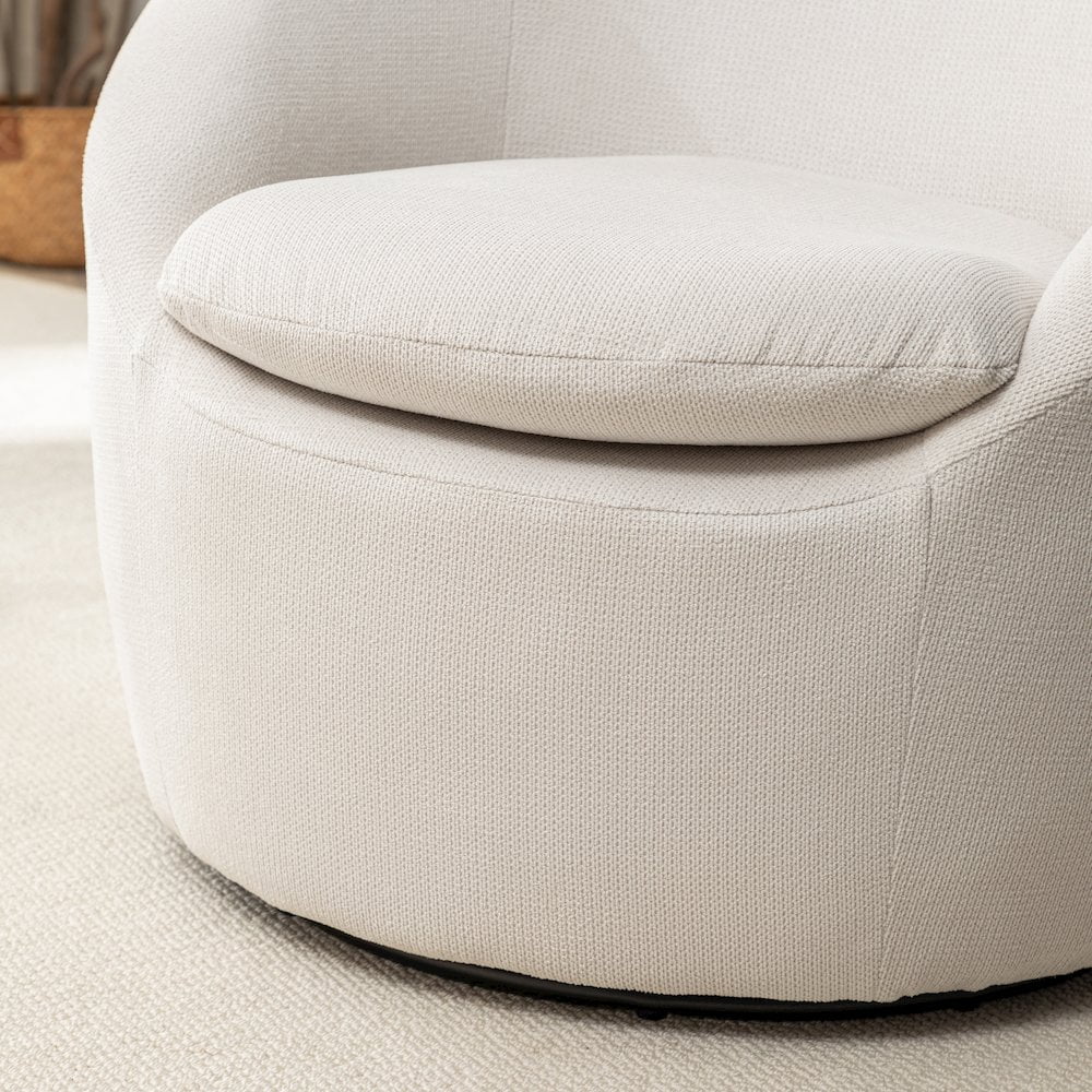 Roundhill Furniture Winnie Modern Barrel Chair, 360 Swivel