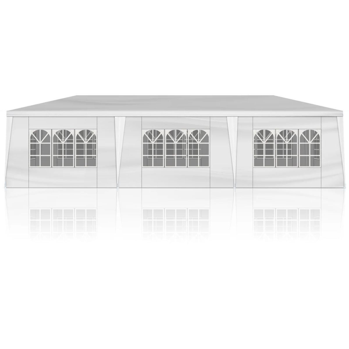10'x30' Outdoor Party Tent with 8 Removable Sidewalls, Waterproof Canopy Patio Wedding Gazebo, White