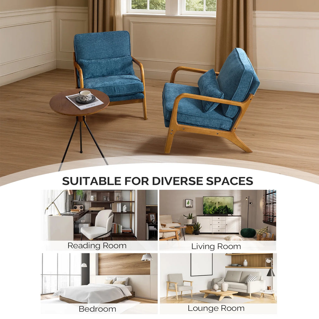 Ktaxon Accent Chair Corduroy Upholstered Armchair, Reading Club Chair with Pillow and Solid Wood Frame for Living Room Bedroom Furniture Off White