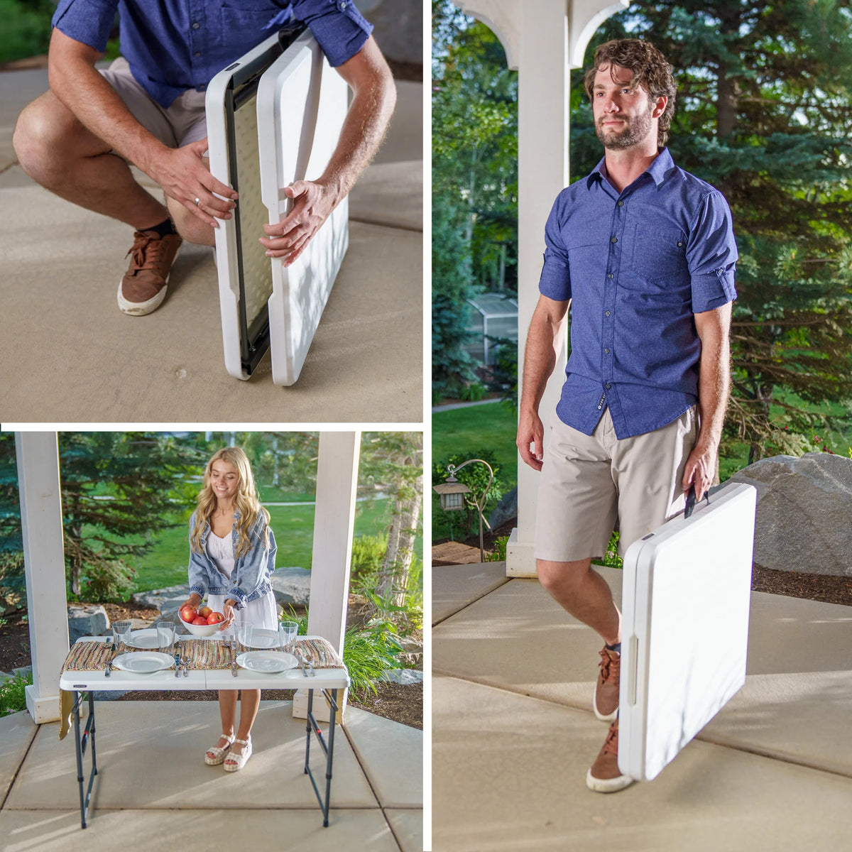 Lifetime 4-Foot Fold-in-Half Adjustable Table (Residential)