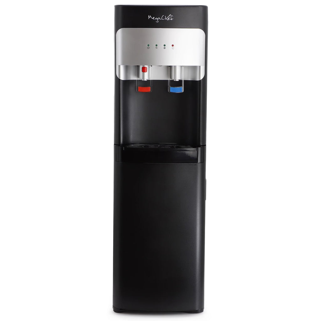 MegaChef Stainless Steel Bottom Load Hot and Cold Water Dispenser 5 Gallon Water Cooler