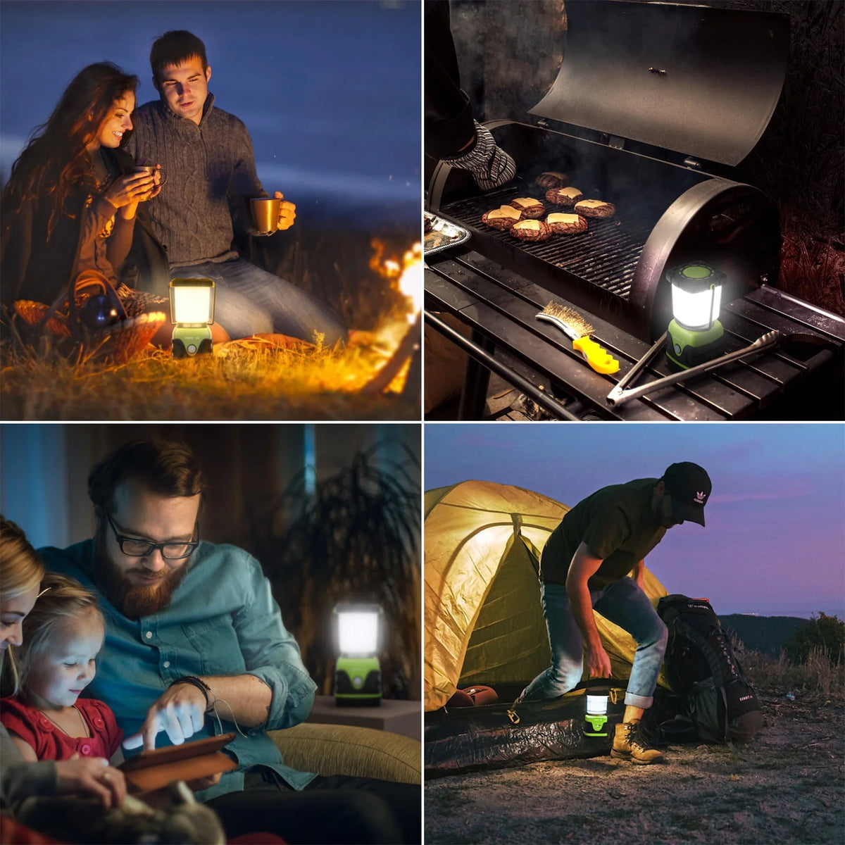 Lepro 2-Pack LED Camping Lanterns, 1000LM Battery Powered Camping Tent Light , 4 Light Modes and IPX4 Waterproof , Perfect Camping Accessories for Hurricane, Emergency, Survival Kits, Hiking, Fishing