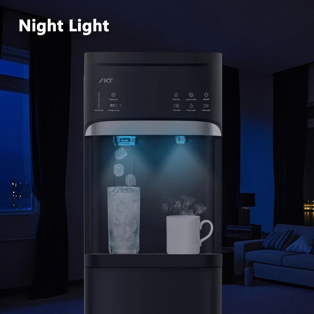 IKT Bottom Loading Water Dispenser Cooler with Maker for 5 Gallon Bottle with Empty Bottle Indicator 3 Temperature 22lbs Within 24hrs Black
