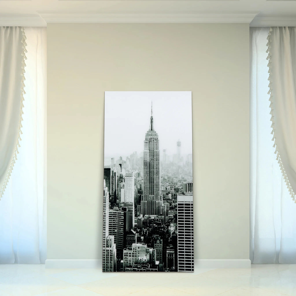 Empire Art Direct Blue Splash Frameless Free Floating Tempered Glass Panel Graphic Wall Art, 72" x 36", Ready to Hang