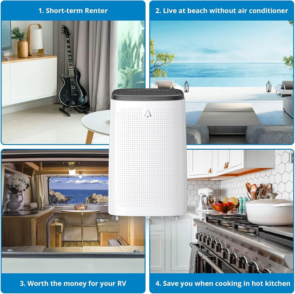 GAOMON 14000BTU Portable Air Conditioners Cool up to 750 Sq Ft, 3 in 1 Portable AC Units for Rooms with Fan & Dehumidifier, Remote Control, Sleep Mode, 24H Timer, Window Vent Kit,White
