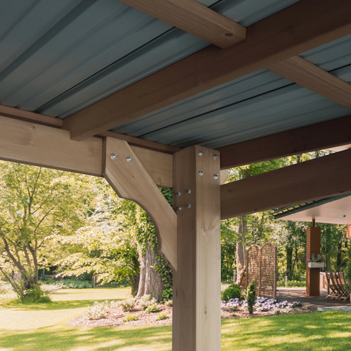 VEIKOUS 8' x 5' Outdoor Grill Gazebo w/Workstation Shelves, Multi-Use Gazebo for Lawn, Garden