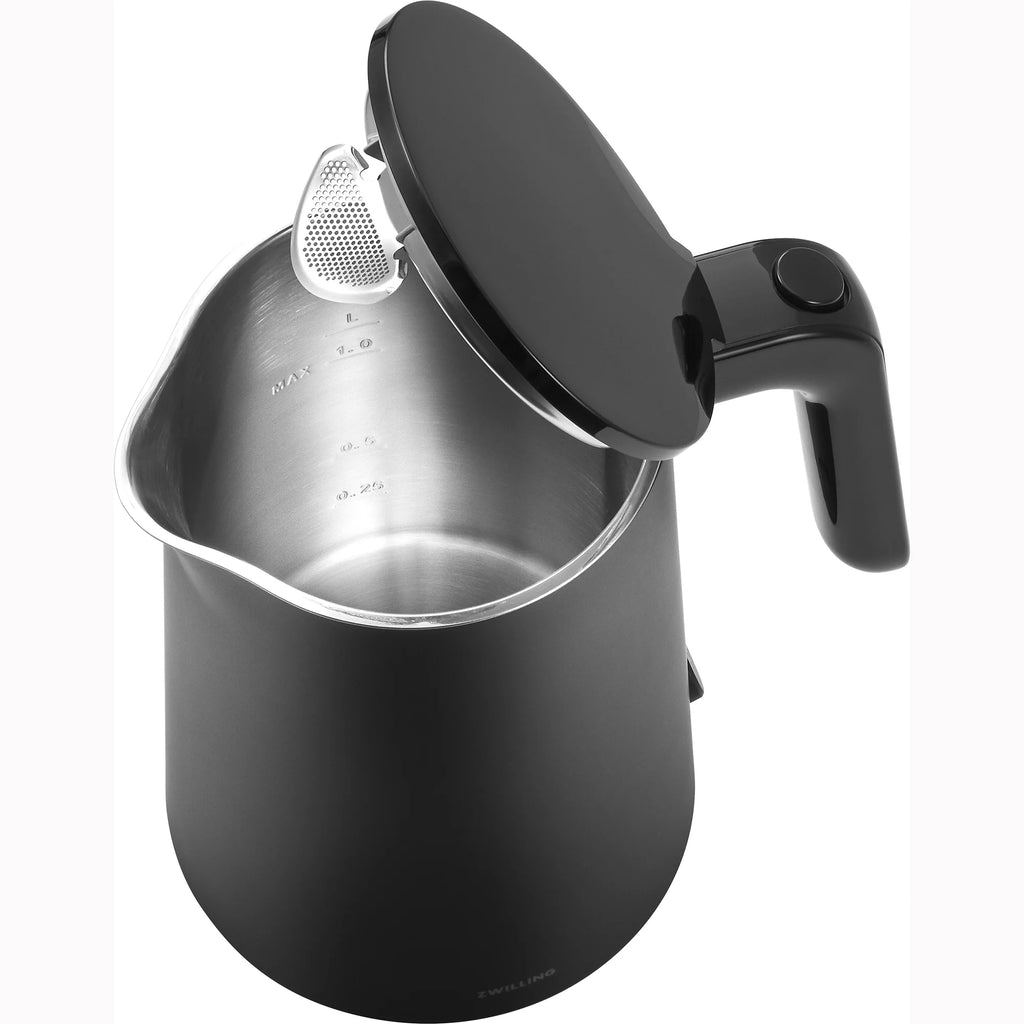 ZWILLING Enfinigy Cool Touch 1-Liter Electric Kettle, Cordless Tea Kettle & Hot Water - Black
