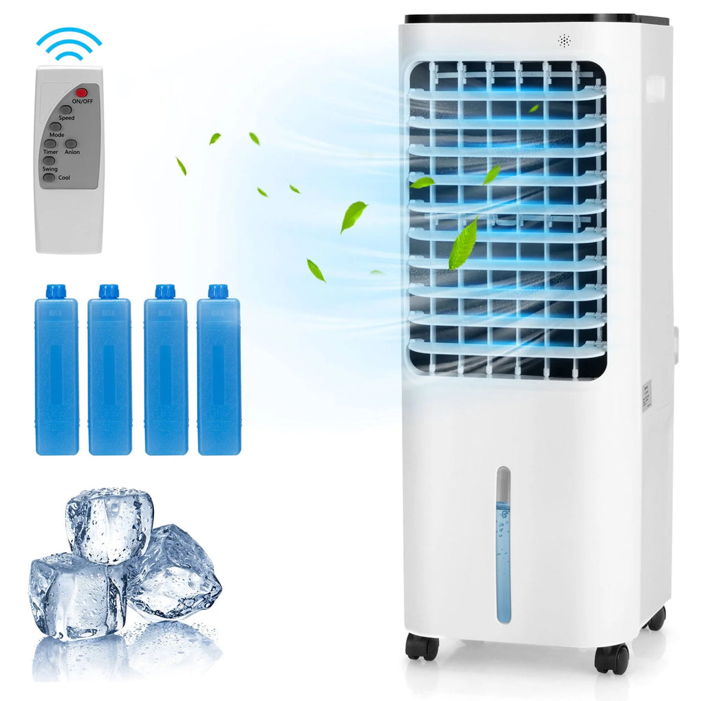 Gymax Portable Evaporative Air Cooler with 4 Ice Boxes & Remote Control