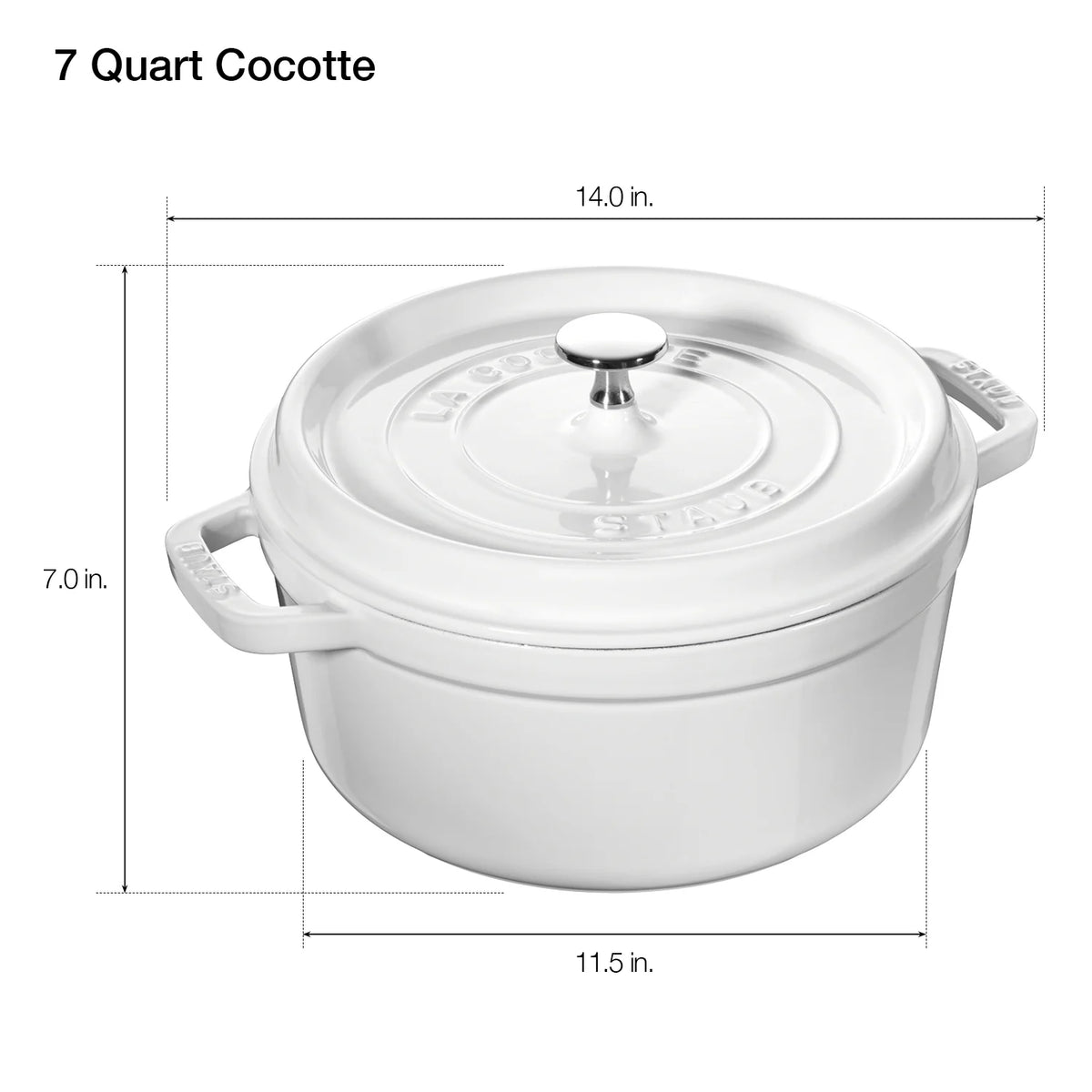 Staub Cast Iron 7-qt Round Cocotte - Grenadine