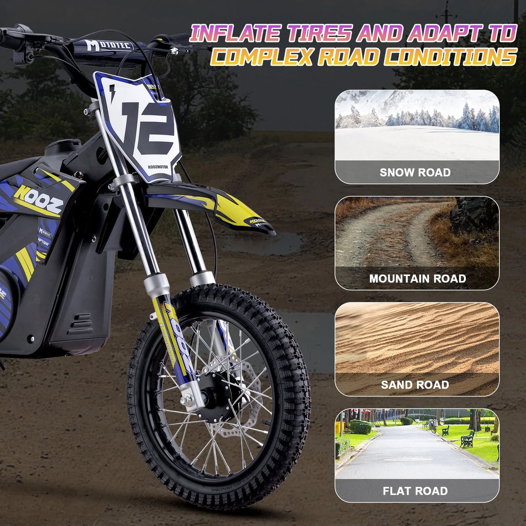 MotoTec 36v 1000w (HP112E) Electric Dirt Bike Blue