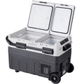 KFFKFF Mobile Car Cooler, 12V Vehicle Fridge, 40L / 42.3 qt Two-Section Portable Freezer, Temperature Range -4 to 68, Compressor-Based Cooling System for Home, Outdoors, Camping, RV, Automobile