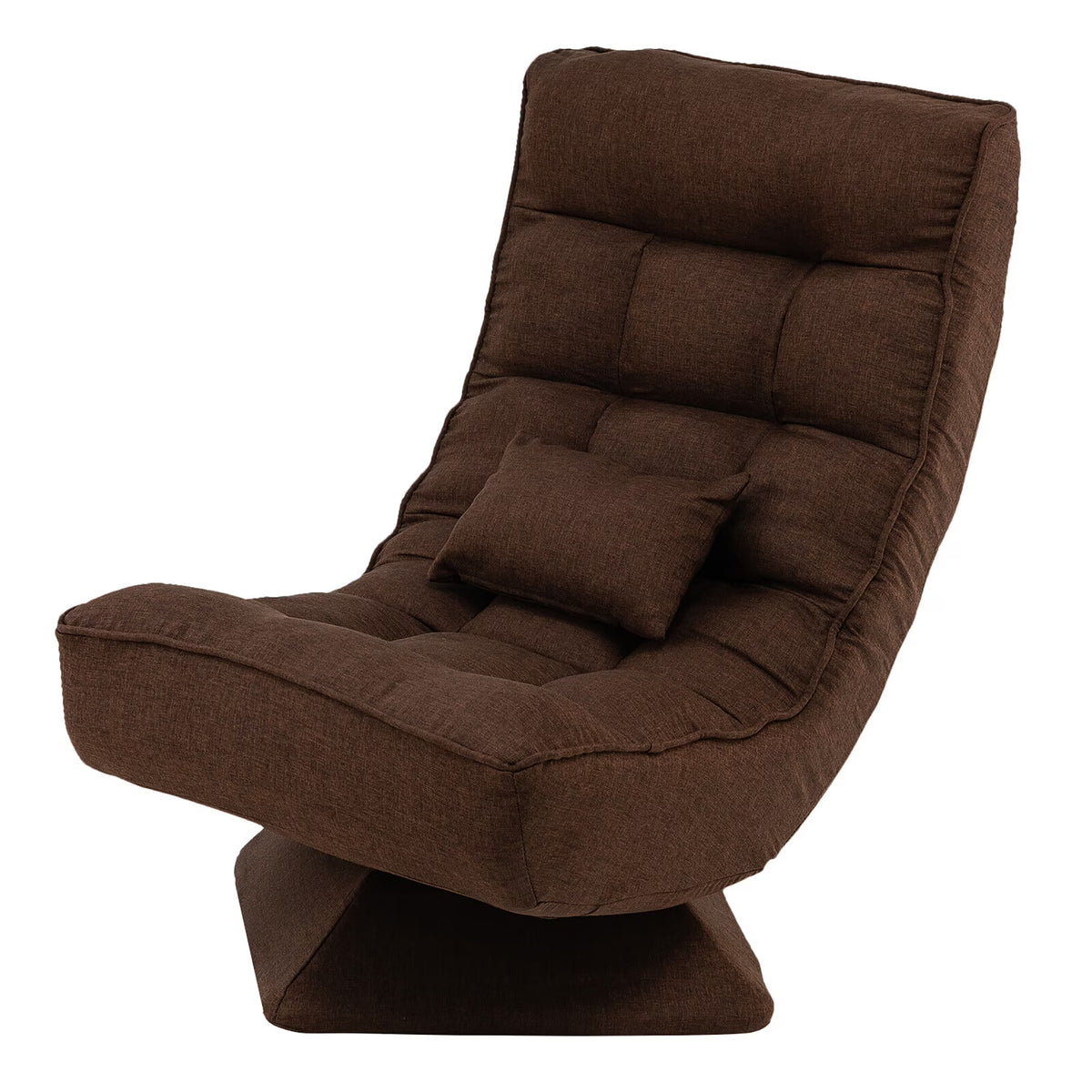 Costway 360 Swivel Floor Chair 5-Level Adjustable Lazy Chair w/ Massage Pillow Black
