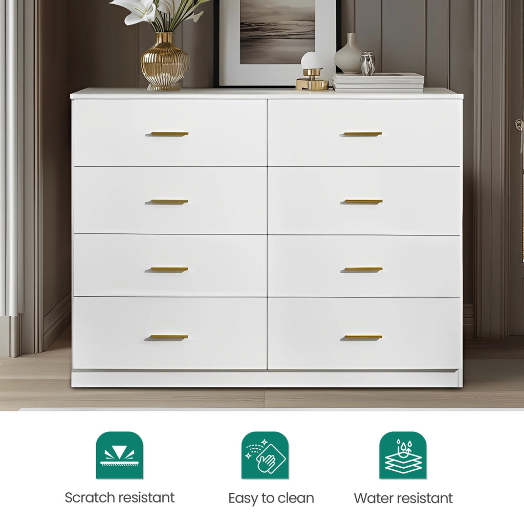 Aukfa Wood 9 Drawer Dresser for Bedroom, Long Chest of 9 Drawers TV Stand,Walnut