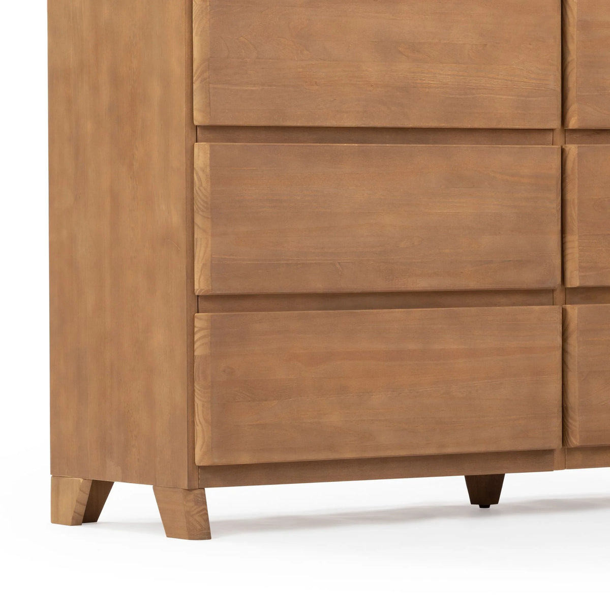 Plank+Beam Solid Wood Farmhouse 6 Drawer Dresser, Barnwood Brown