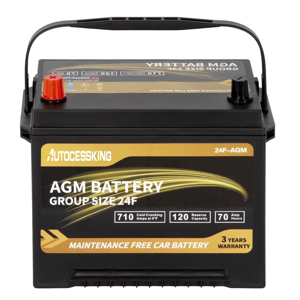 Autocessking Platinum AGM Battery, Group 47 Rechargeable Automotive Batteries for Car, 12V H5 680CCA 60Ah 100RC
