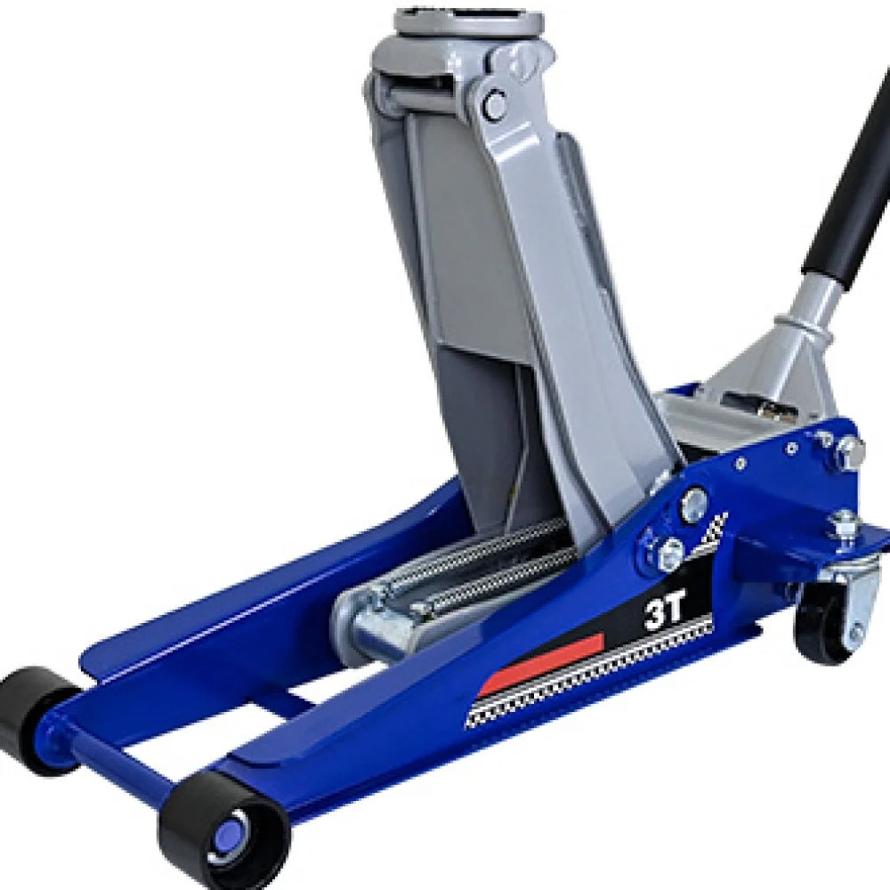 Low-Position Steel Vehicle Floor-mounted Hydraulic Jack with Dual-piston Quick-lift Pump, 3-Ton(6,600 lb.) Capacity.