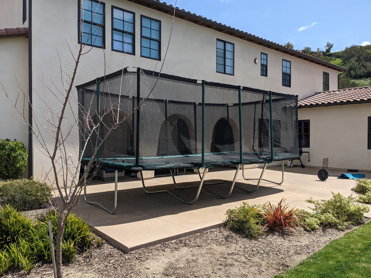 Galactic Xtreme 10x17 FT Outdoor Rectangle Trampoline with Net Enclosure 750Lbs Heavy Weight Jumping Capacity - Outdoor Gymnastics Trampolines for Adults and Kids