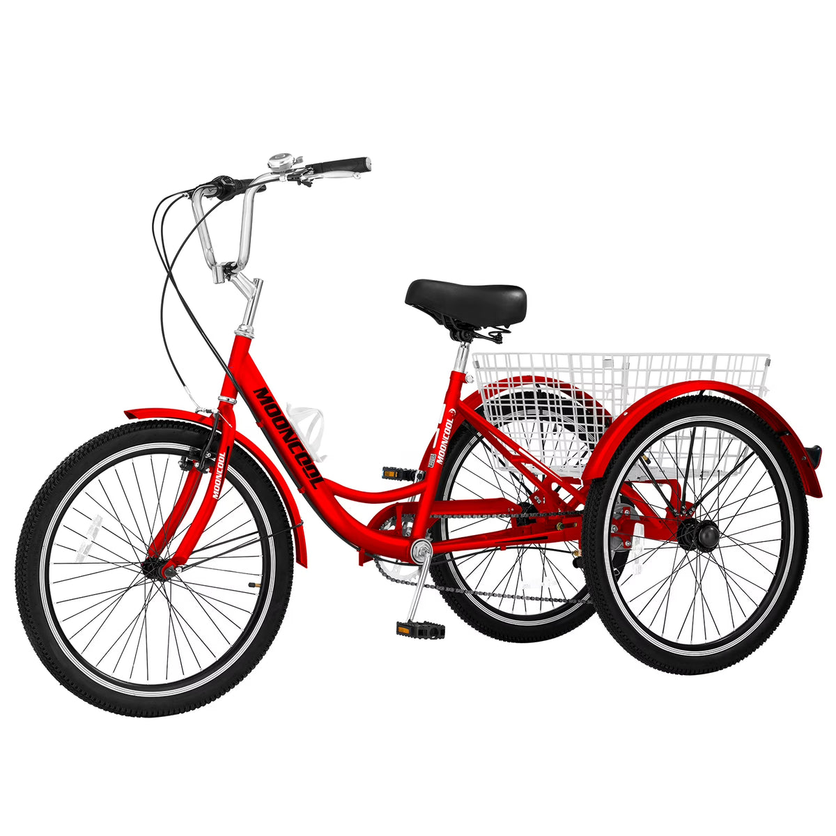 FICISOG 7 Speed Adult Tricycle for Women, 20/24/26 Inch Adult Trike with Basket, 3 Wheel Bikes for Adults Seniors, Cruise Trike for Shopping Picnic