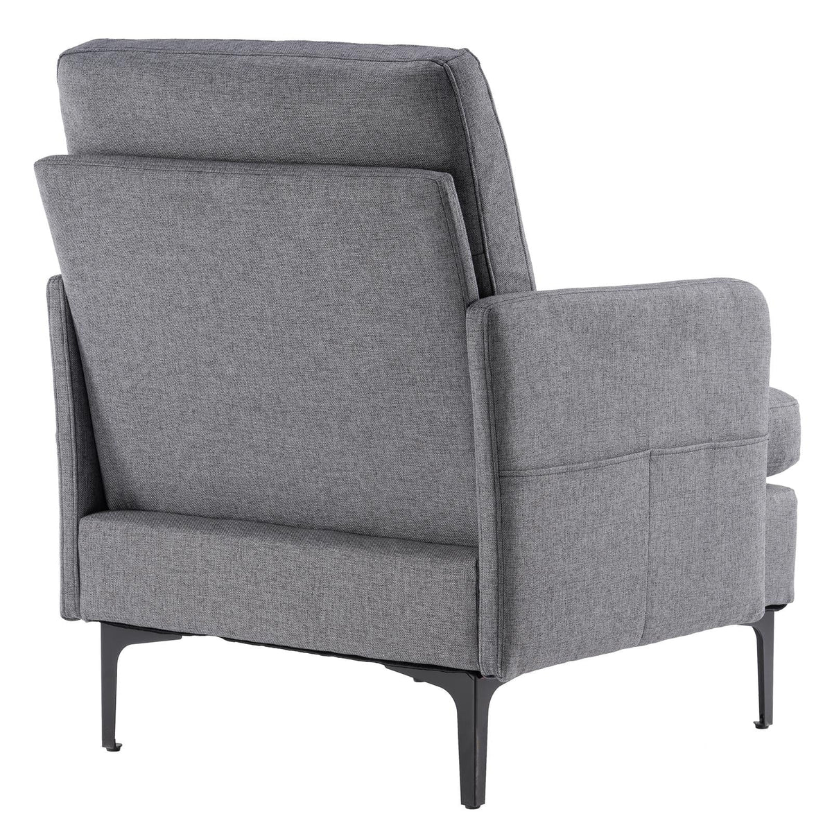 Ktaxon Fabric Accent Chair, Reading Armchair with Removable Cushion, Single Sofa with Extra Seat Depth for Living Room Bedroom Black