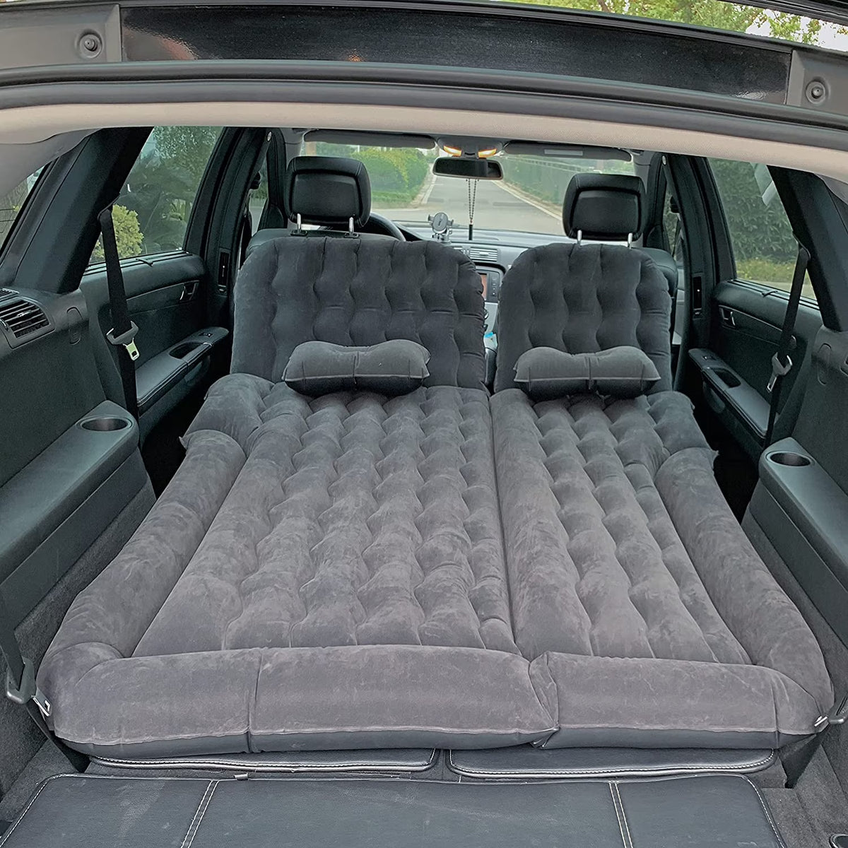 3 in 1 SUV Air Matterss | Car Mattress with Electric Air Pump-2 Support Fillers & 2 Pillows Fits SUV|MPV|Minivan for Road Trip Camping Black