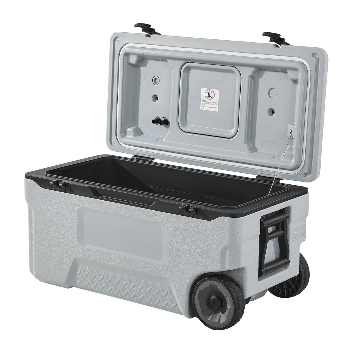 Portable Wheel Cooler 74 quarts, 120 tank capacity, insulated rolling cooler with cup holder for outdoor, camping, beach and picnic use